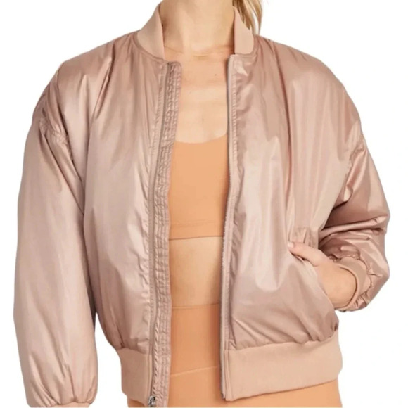 NWT Old Navy Plus Sized Oversized Water Resistant Bomber Jacket Color- Tirimisu - Picture 7 of 7